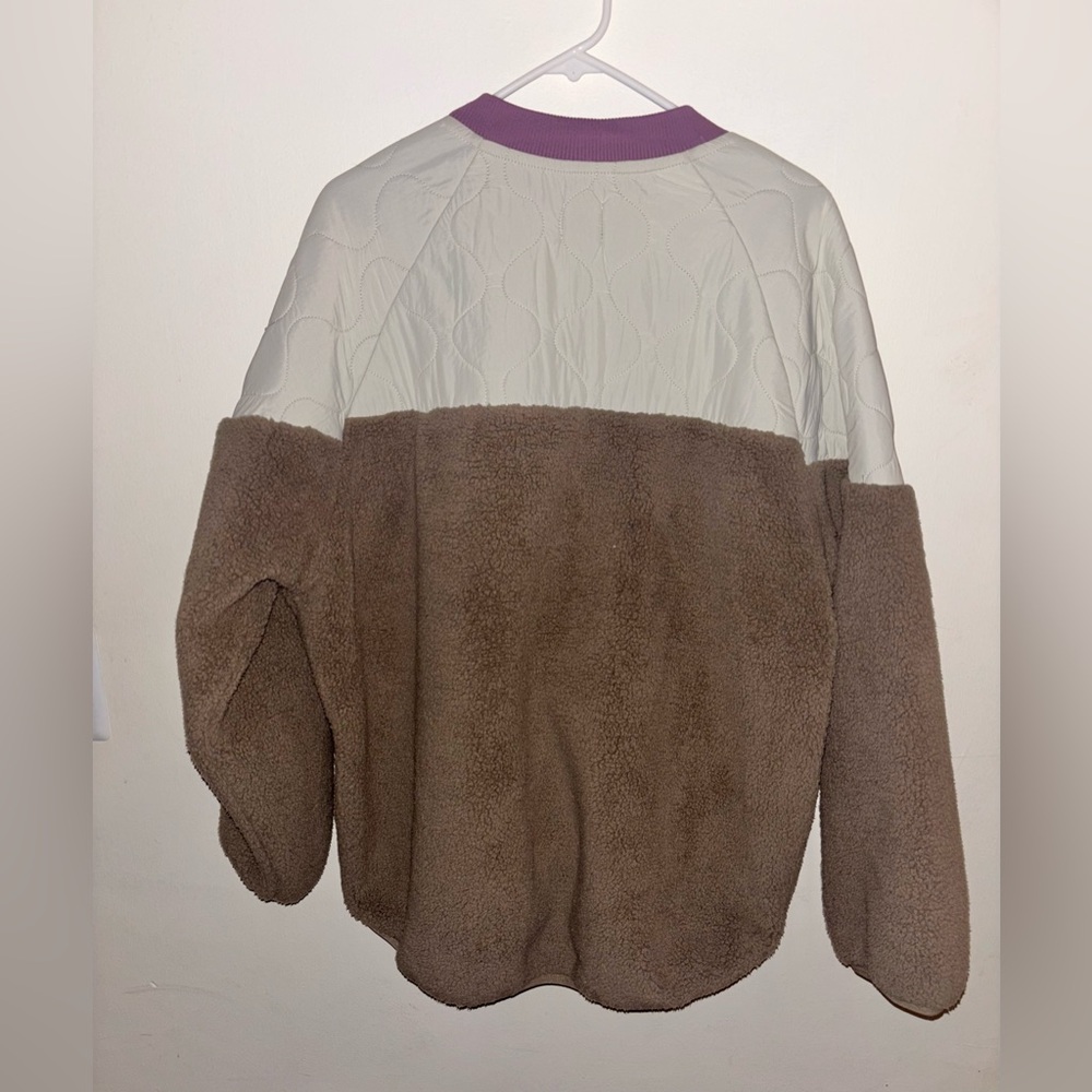 NWOT Free People Movement Drifter Quilted Crew Fossil Combo Pullover Fleece Sm - Picture 8 of 12
